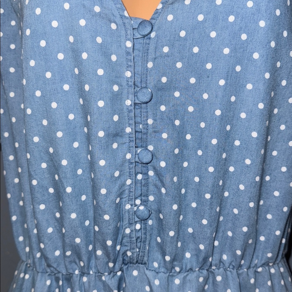 Robert Louis Polka Dot Button-Up Dress - Size large - Picture 3 of 7